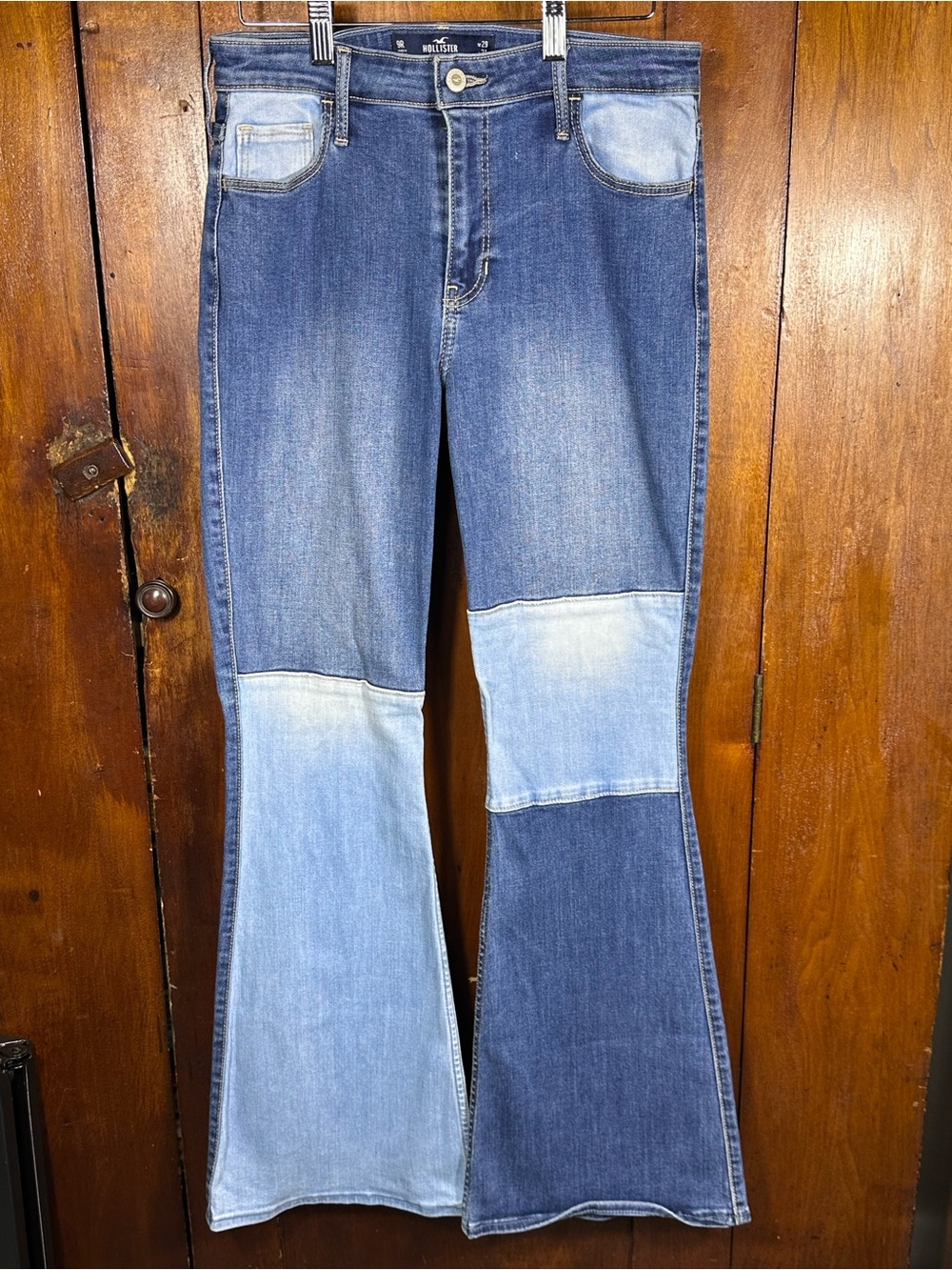 Hollister High Rise Vintage Flare Patchwork Jeans Women’s 9R W29 L31